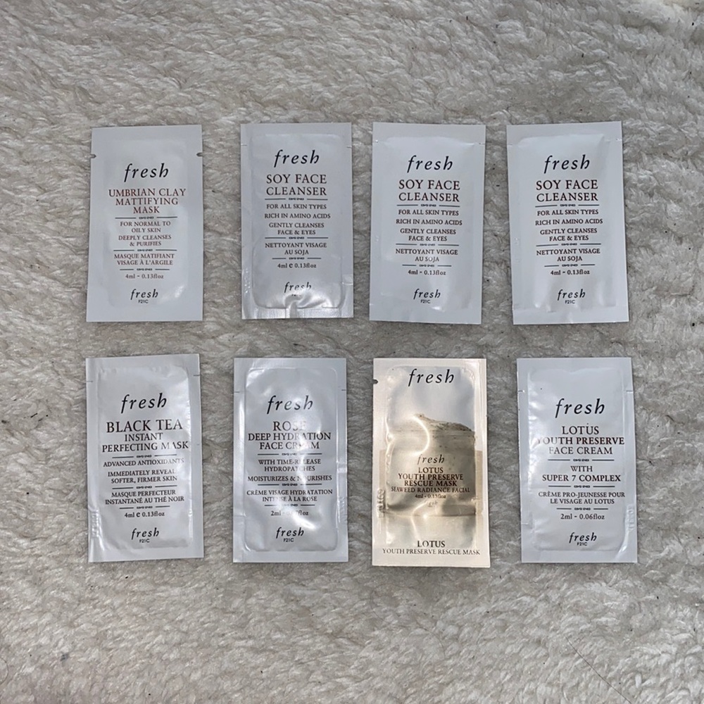 Sephora Fresh Skincare Testing Set Sample Lot of 8 (Cleanser, Masks, Moisturier)